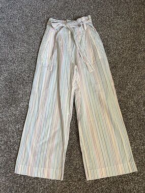 Madewell Wide Leg Paperbag Stripe Pants